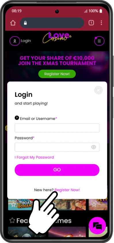 love casino register