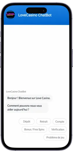 Assistance Love Casino ChatBot