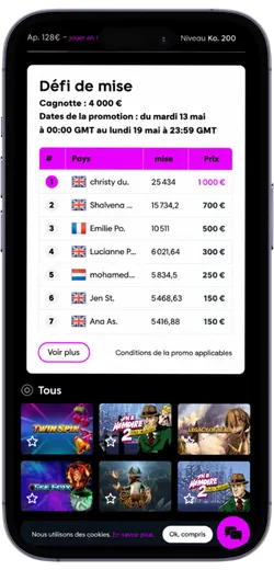 Défi de mise Love Casino
